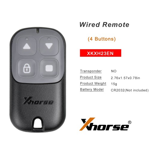 XHORSE XKXH23EN VVDI Garage Door Button Black Second Generation Wired Remote