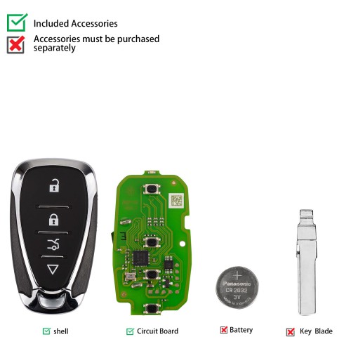 Xhorse XSCLN1EN  Universal Remote Key 4Buttons Chevrolet Style