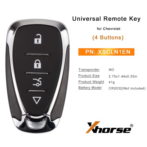 Xhorse XSCLN1EN  Universal Remote Key 4Buttons Chevrolet Style