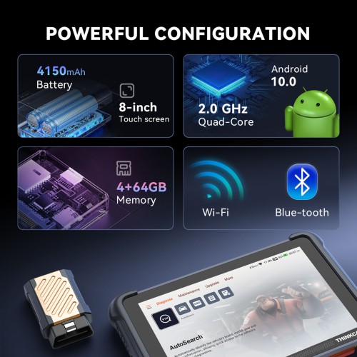THINKCAR THINKSCAN 689BT Support CAN-FD & DoIP, OE-Level Full System Diagnostic, 35+ Maintenance Functions