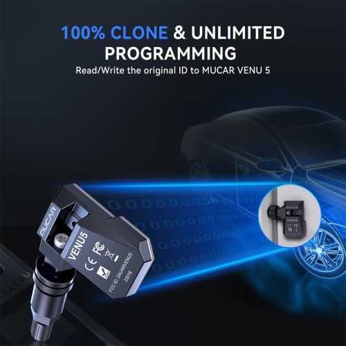 THINKCAR MUCAR VENU5 Tire Pressure Sensors Support 315MHz & 433MHz Dual Frequency 4PCS/Set.