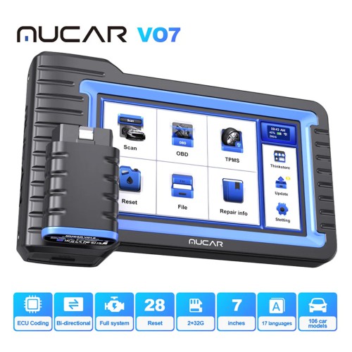 THINKCAR MUCAR VO7 OBD2 Scanner, Supports 28+ Reset Functions, OE-Level All-Systems Diagnostics, Lifetime Free Updates