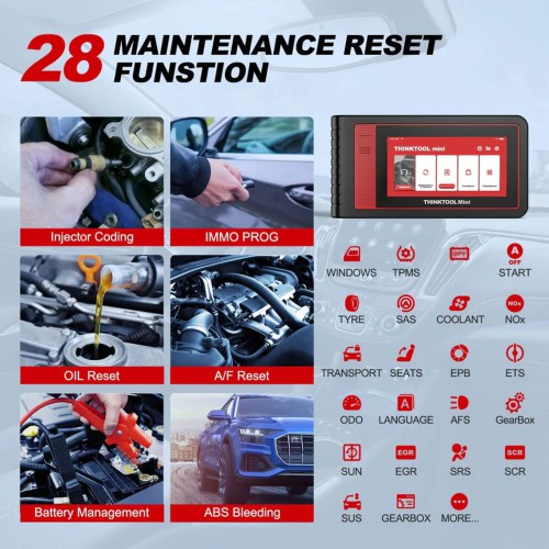 THINKCAR THINKTOOL MINI2, Supports CAN-FD Protocol, 16 Languages, 28 Maintenance Services