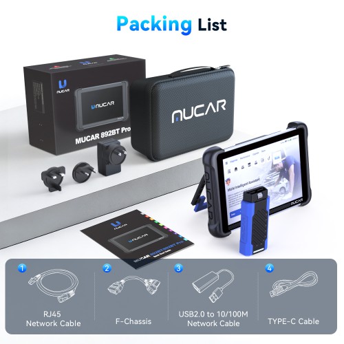 2026 MUCAR 892BT PRO Bi-directional AI Diagnostic Scanner Supports Topology CAN FD, DoIP, ECU Coding 35 Special Functions