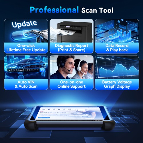 2026 MUCAR 892BT PRO Bi-directional AI Diagnostic Scanner Supports Topology CAN FD, DoIP, ECU Coding 35 Special Functions