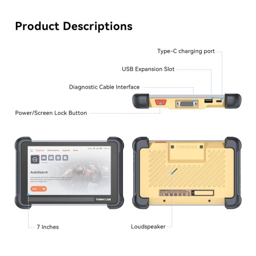 THINKSCAN 672 Diagnostic Scanner Supports CAN-FD Protocol, 28+ Languages, 28+ Reset Functions, IMMO Key Matching