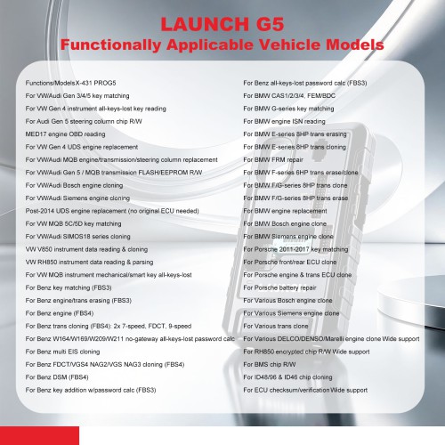 LAUNCH X-431 PROG5 IMMO Programmer 3-in-1 IMMO Device for European Vehicles, Supports Key Matching, Key Programming, ECU/TCU Cloning & Writing