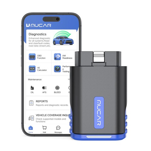 THINKCAR MUCAR DRIVERSCAN OBD2 Bluetooth Scanner Supports 15 Reset Functions, Full System Diagnostics, 12 Languages