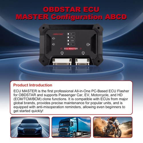 2026 OBDSTAR ECU Master Full Configuration (A+B+C+D) PC Based ECU Flasher for Passenger Car, EV, Motorcycle, and HD (ECM/TCM/BCM)