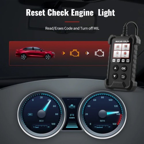 THINKCAR MUCAR CDL20 OBD2 Scanner Supports Full OBD ll Diagnostics, I/M Readiness, 7 Languages,