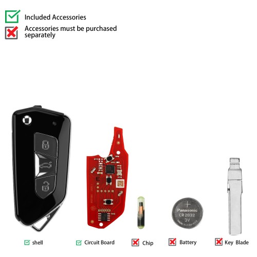 XHORSE XKGA84EN Second Generation Universal Remote Key 3 Buttons