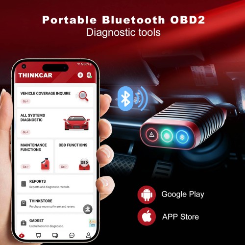 THINKCAR BD6 OBD2 Scanner Supports 5 Resets Services, 15+ Languages, AutoVIN & Full OBD2 Diagnostic Functions, Lifetime Free Updates