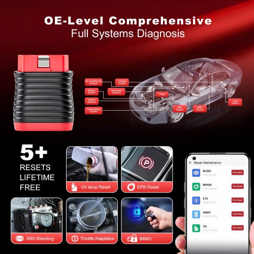 THINKCAR BD6 OBD2 Scanner Supports 5 Resets Services, 15+ Languages, AutoVIN & Full OBD2 Diagnostic Functions, Lifetime Free Updates