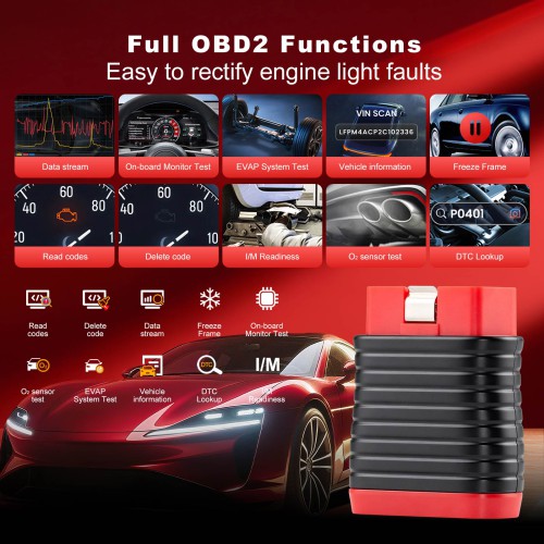 THINKCAR BD6 OBD2 Scanner Supports 5 Resets Services, 15+ Languages, AutoVIN & Full OBD2 Diagnostic Functions, Lifetime Free Updates