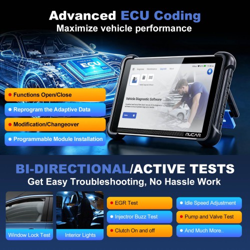THINKCAR MUCAR 892BT Supports BT Wireless, 35+ Reset Services, AI Intelligent Diagnostic, Free Lifetime Upgrades