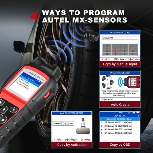 Autel MaxiTPMS TS508 TPMS Relearn Tool Upgraded of TS501/TS408 Program MX-Sensors (315/433 MHz) TPMS Reset Activate/Relearn
