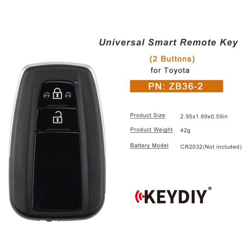 KEYDIY KD ZB36-2 Universal Smart Remote Key 2 Buttons for Toyota Type 5pcs/Lot