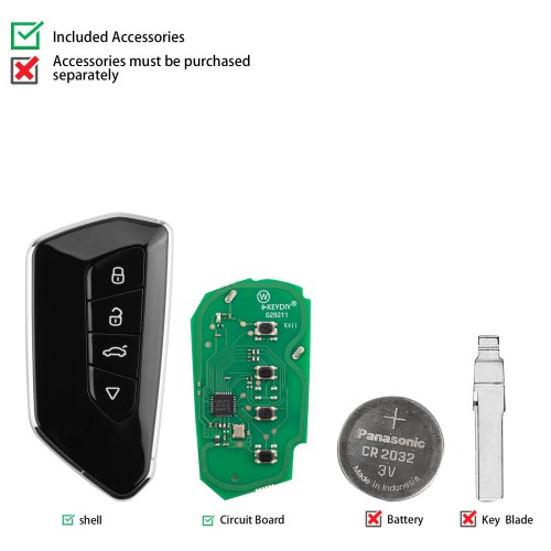 KEYDIY KD ZB25-4 Universal Smart Remote Key 4 Buttons for VW Type 5pcs/Lot