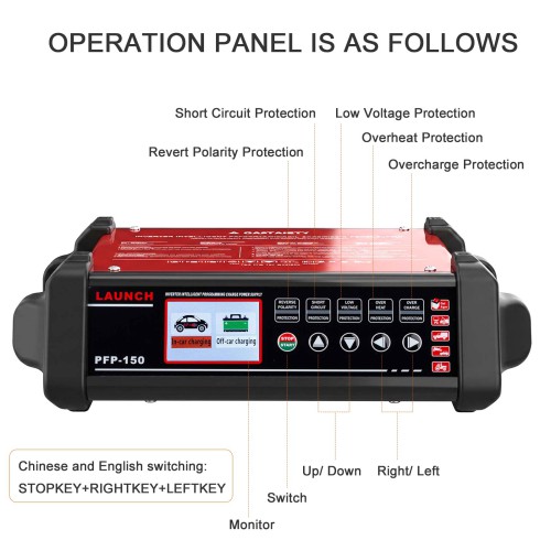 2026 LAUNCH PFP-150 Inverter Intelligent Programming Charge Power Supply for All Types of Vehicles, Cars, Trucks, Boats, Tractors, Buses