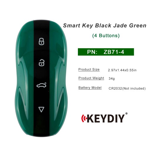 Keydiy ZB71-4 Smart Key Black Jade Green