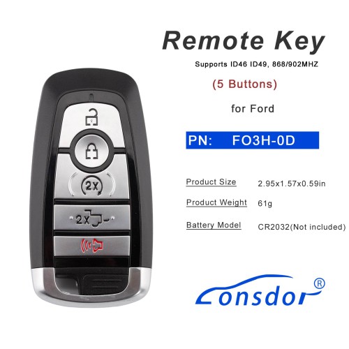 Lonsdor FO3H-0D Ford Style High Frequency Smart Key 902MHZ /868MHZ Supports ID46 ID49 Type