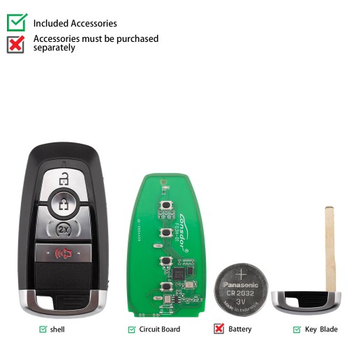 Lonsdor FO3H-05 Ford Style High Frequency Smart Key 902MHZ /868MHZ Supports ID46 ID49 Type