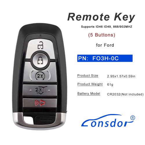 Lonsdor FO3H-0C Ford Style High Frequency Smart Key 902MHZ /868MHZ Supports ID46 ID49 Type