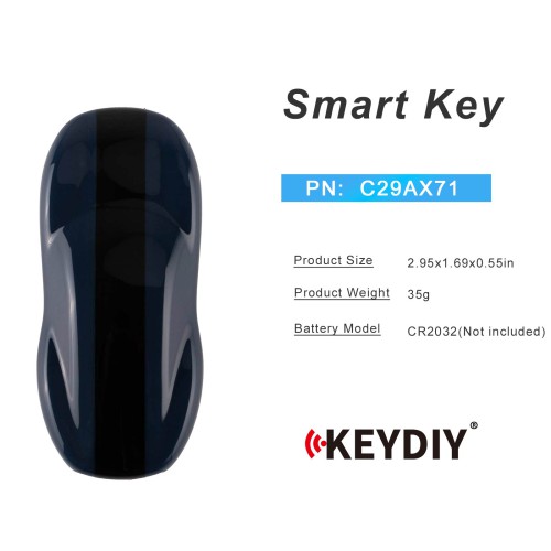 Smart Key KEYDIY C29AX71 - Colore Grigio Titanio (Senza Tasti)