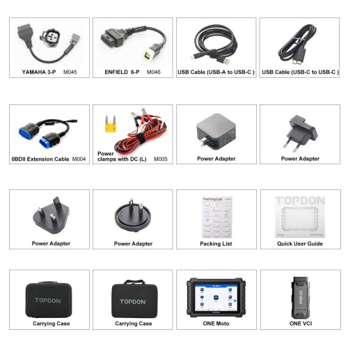 TOPDON ONE Moto Diagnostic Scanner for Motorcycles, ATVs and Marine Vehicles, Supports 2-Year Free Updates, 45 Languages