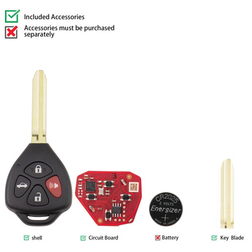 XHORSE XKTO22EN ( 4 Buttons -Triangular) Second Generation Wired Remote 5pcs/Lot