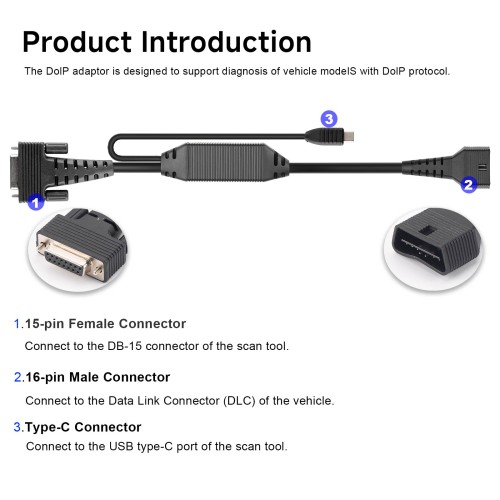 LAUNCH DOIP Adapter Standard Kit (Compatible with CRP 123X/E/I V3, CRP 129X/E/I V3, and CRP 129 PLUS V3)