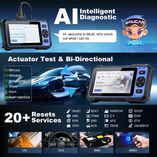 THINKCAR MUCAR 682 AI Intelligent Diagnostic Scanner, Supports CAN FD & FCA AutoAuth, 20+ Reset Functions, OE-level Full System Diagnostics
