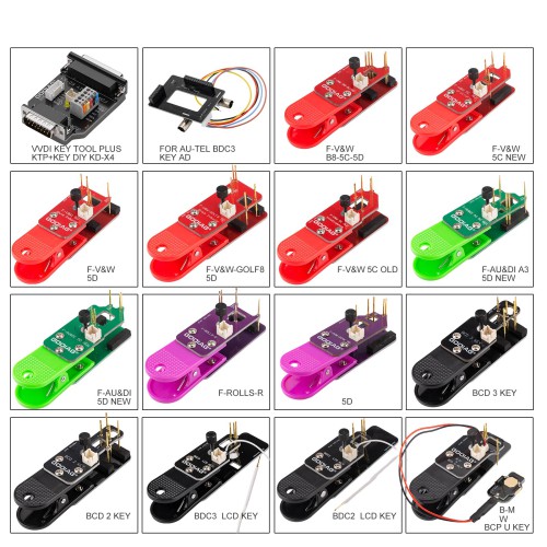 GODIAG  BCP U KEY BDC2 BDC3 14-in-1 Adapter Kit for  5C/ 5D Encrypted Key Programming & Matching Supports KEY TOOL PLUS/IM608/KD-MAX/KYDZ Tablets