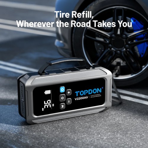 TOPDON V2200Air 2-in-1 2200 Peak Amp Jump Starter & Tire Inflator