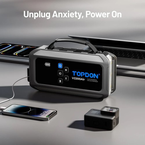 TOPDON V2200Air 2-in-1 2200 Peak Amp Jump Starter & Tire Inflator