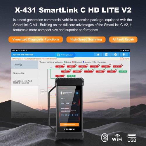 LAUNCH X-431 SmartLink C HD V2 Commercial Vehicle Overseas Online Expansion Package