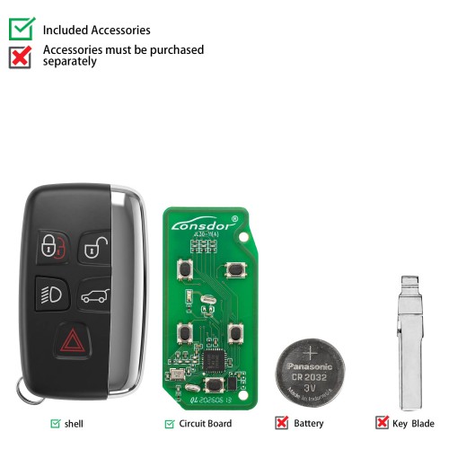 LONSDOR 2015-2018 For Land Rover & For Jaguar Universal Smart Key 315MHz /433MHz 2-in-1