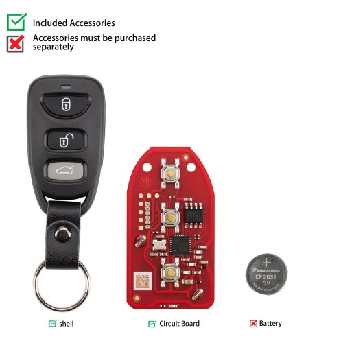 XHORSE XKHY21EN (Split-Type - 3+1 Buttons) for Hyundai Second Generation Wired Remote