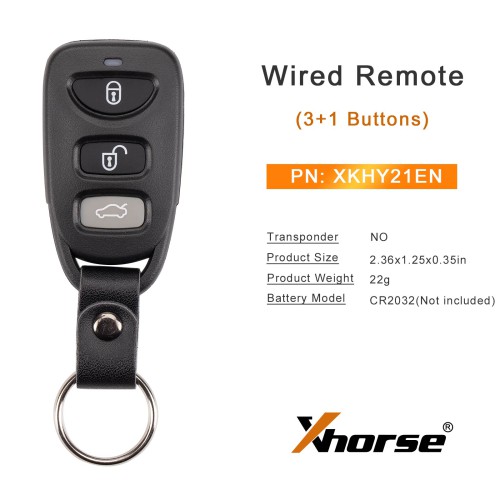 XHORSE XKHY21EN (Split-Type - 3+1 Buttons) for Hyundai Second Generation Wired Remote