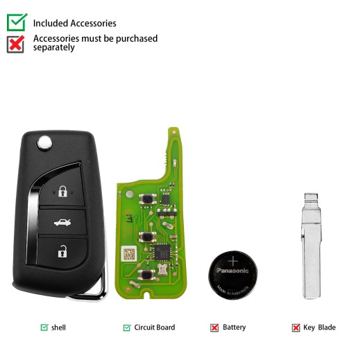 XHROSE XETO00EN FENG.T Style Super Remote Key Foldable 3 Buttons 5pcs/lot