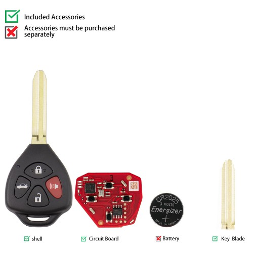 XHORSE XKTO22EN ( 4 Buttons -Triangular) Second Generation Wired Remote 5pcs/Lot