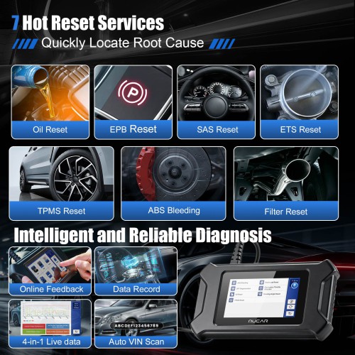 THINKCAR MUCAR CS6 Diagnostic Scanner Supports 6 System Diagnoses, 7 Reset Service Functions, Full OBD2 Functions
