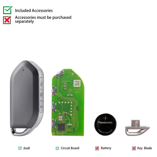 XHORSE XSKA86EN QI.Y EV XM38 Smart Key Basalt Gray 4 Buttons