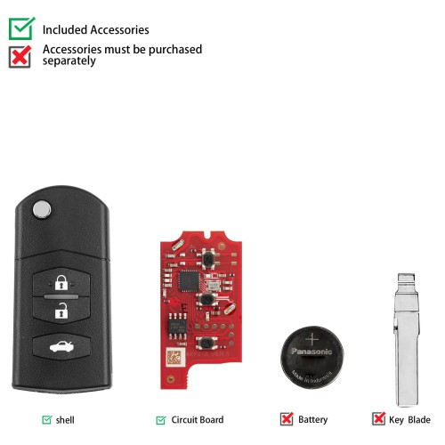 XHORSE XKMA20EN MA.ZD Style 2nd Generation Wired Remote Key Folding 3 Buttons