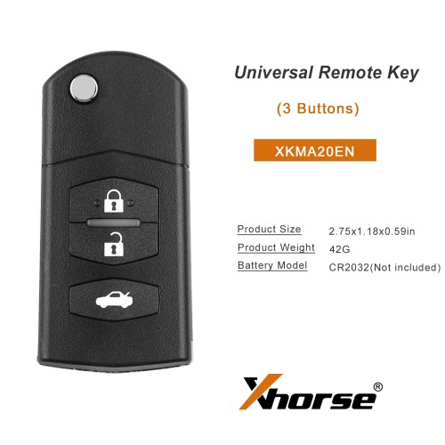 XHORSE XKMA20EN MA.ZD Style 2nd Generation Wired Remote Key Folding 3 Buttons