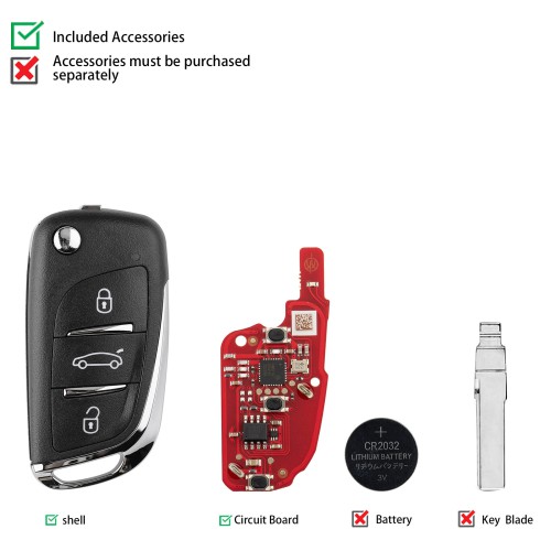 XHORSE XEDS21EN DS Style Super Remote Key 3 Buttons 5pezzi/Lot