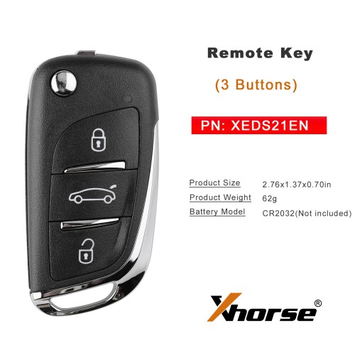 XHORSE XEDS21EN DS Style Super Remote Key 3 Buttons 5pezzi/Lot