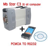 Mb Star C3 Pro work with Benz Truck and Cars Plus PCMCIA TO RS232