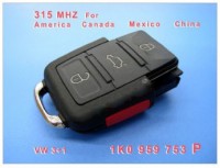VW 3+1 Remote 1 KO 959 753 P 315Mhz For America Canada Mexico China