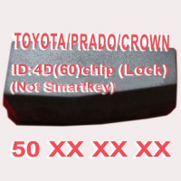 Toyota/Prado/Crown 4D (60) Duplicabel Chip 50xxx (Not Smart Key) 10pcs/lot